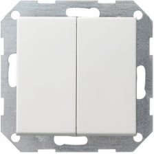 GIRA drukvlakschakelaar 2-voudig serieschakelaar systeem 55 Zuiver wit (hagelwit) MAT 012527