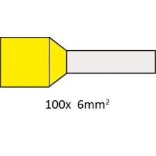 Cimco adereindhuls geisoleerd geel 6mm2 per 100