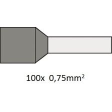Cimco adereindhuls geisoleerd grijs 0,75mm2 per 100