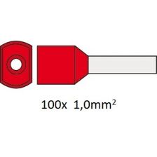 Cimco dubbele Adereindhuls geisoleerd rood 1,0mm2 per 100