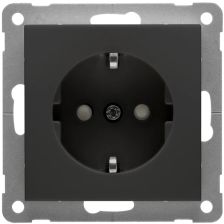 PEHA BADORA 1V wandcontactdoos met randaarde kinderveilig Mat zwart D 11.6511.193 SI