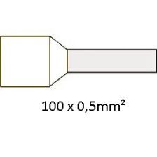 Cimco adereindhuls geisoleerd wit 0,5mm2 per 100