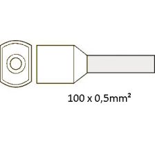 Cimco dubbele Adereindhuls geisoleerd wit 0,5mm2 per 100